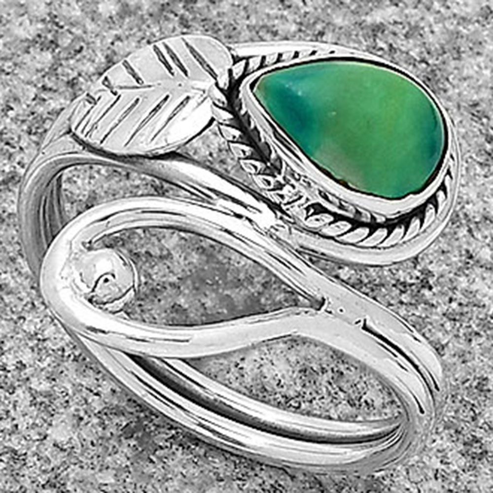 Natural Turquoise Magnesite Ring size-8 R-1464 SDR183545
